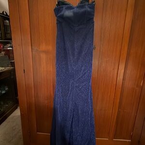 Elegant Blue Strapless Gown